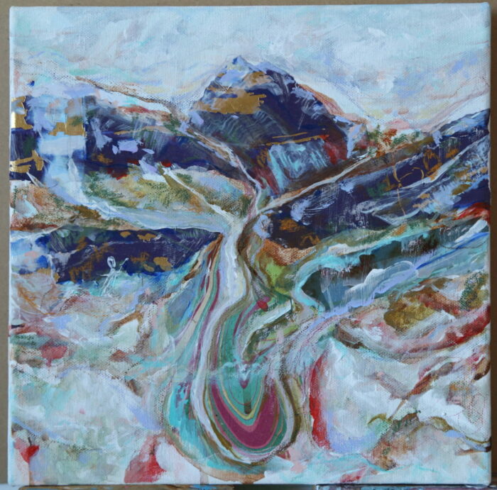 Mountain Valley square painting
